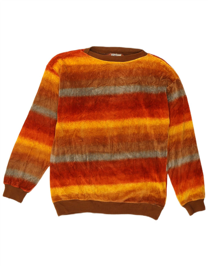 Aksamitna bluza damska w stylu vintage, UK 14, średnie, wielokolorowe paski