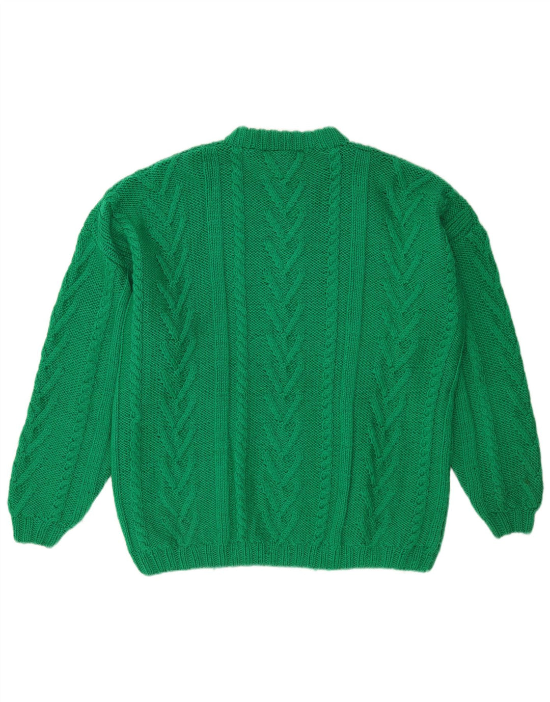 Vintage męski sweter z okrągłym dekoltem, duży, zielony