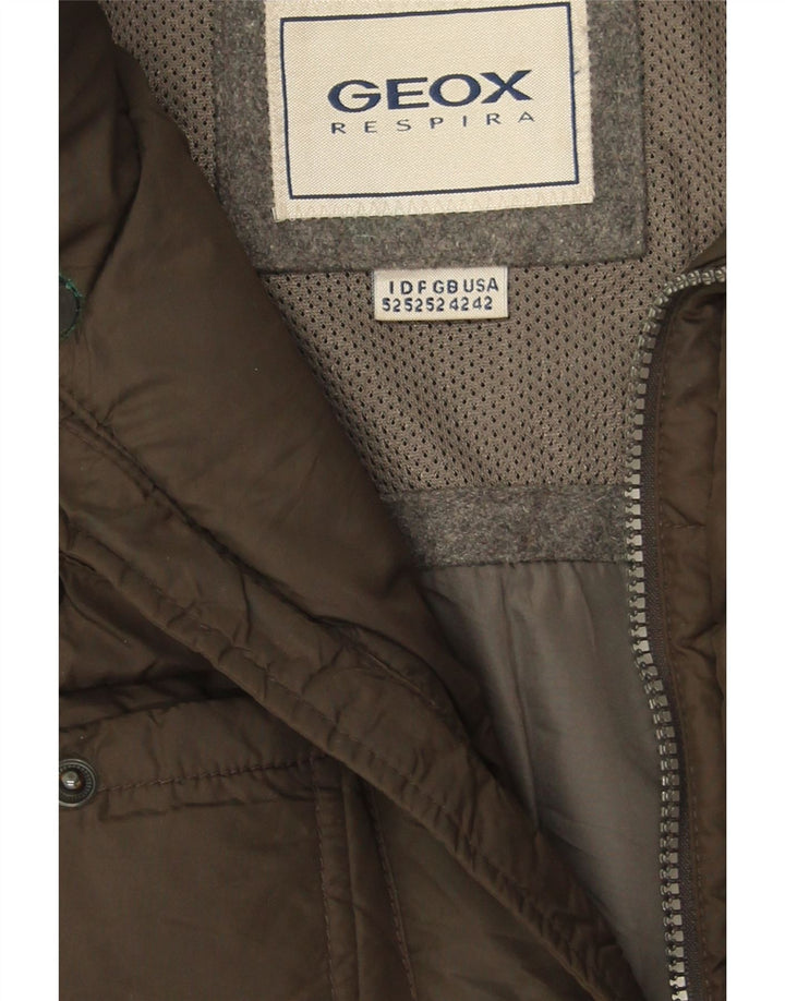 Męska ocieplana kurtka z kapturem Geox UK 42 XL Khaki, poliamid
