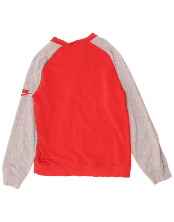 Męska bluza Nike Graphic Jumper UK 36/38 Mała czerwona bawełna z blokami kolorów