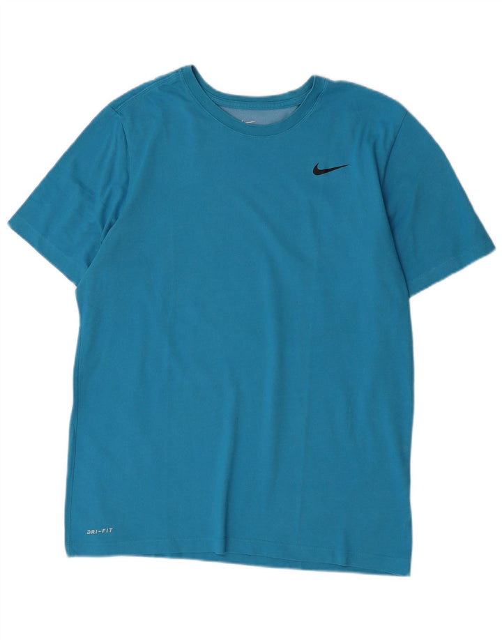 Męski T-shirt Nike Dri Fit, duży, niebieski, bawełniany