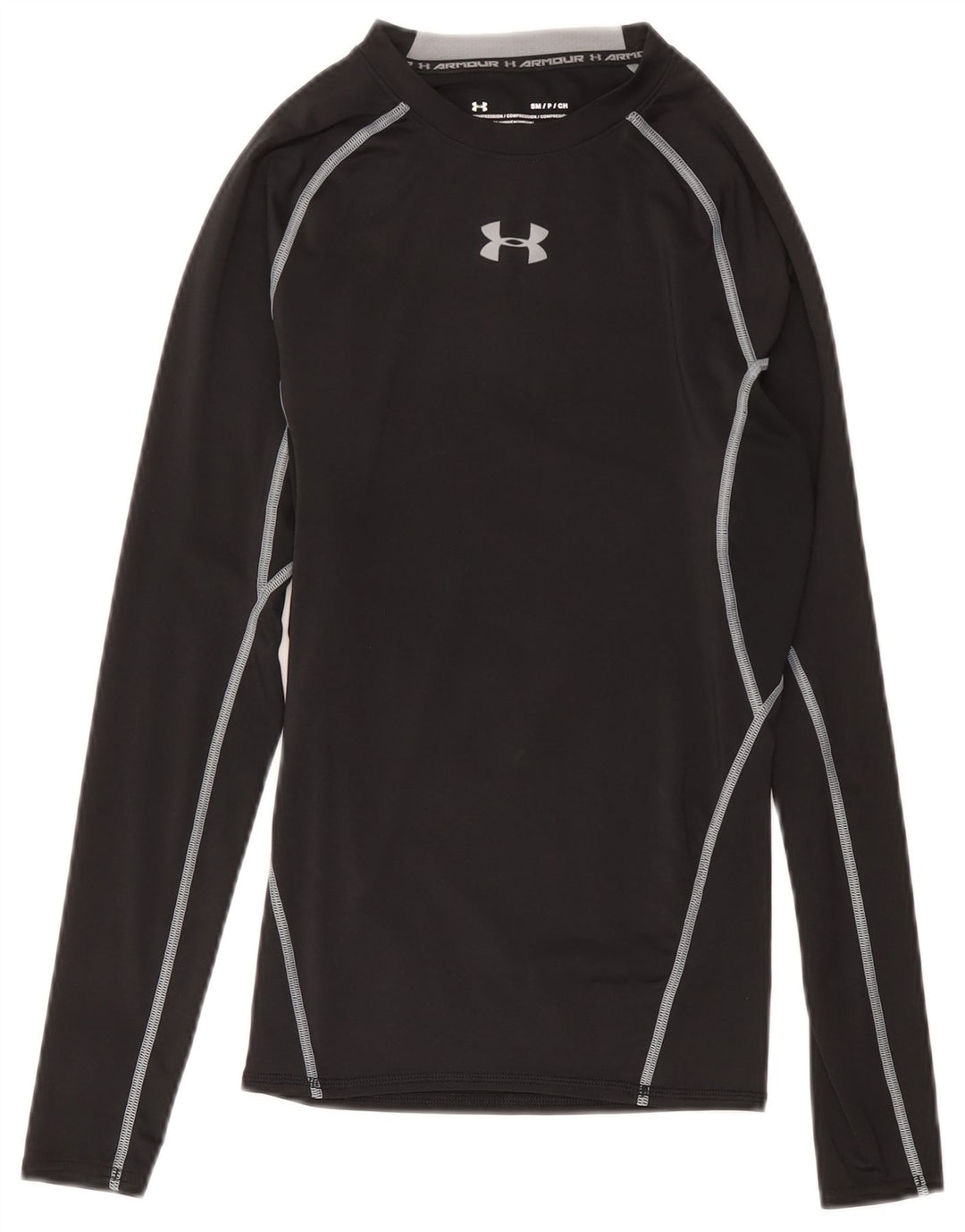 Męski top Under Armour Heat Gear z grafiką, długim rękawem, mały, czarny poliester