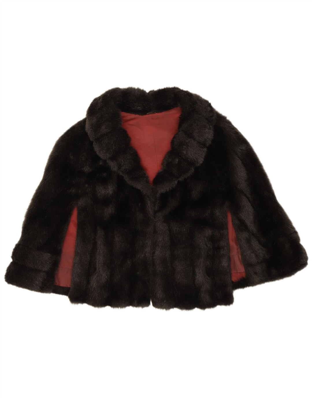 VINTAGE Damska kurtka bolerko ze sztucznego futra w jednym rozmiarze, czarna