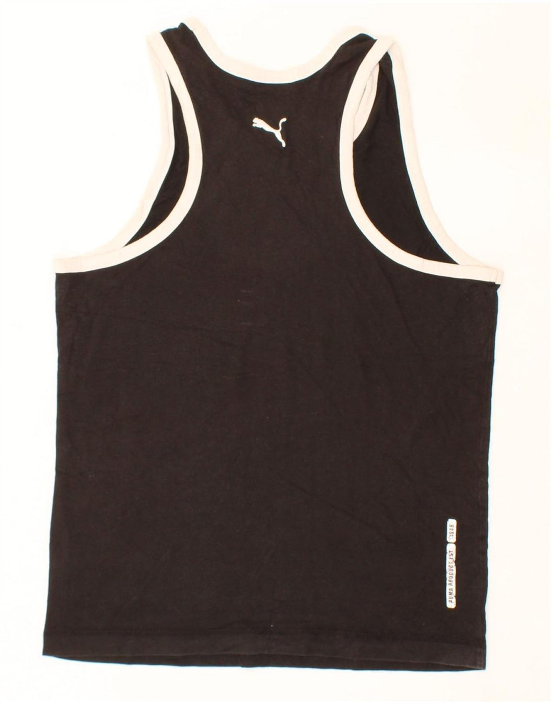 PUMA Womens Graphic Vest Top UK 14 Medium Black Cotton Vintage Puma and Second-Hand Puma from Messina Hembry 