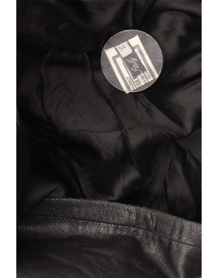 Vintage męska kurtka skórzana IT 54 2XL czarna skóra