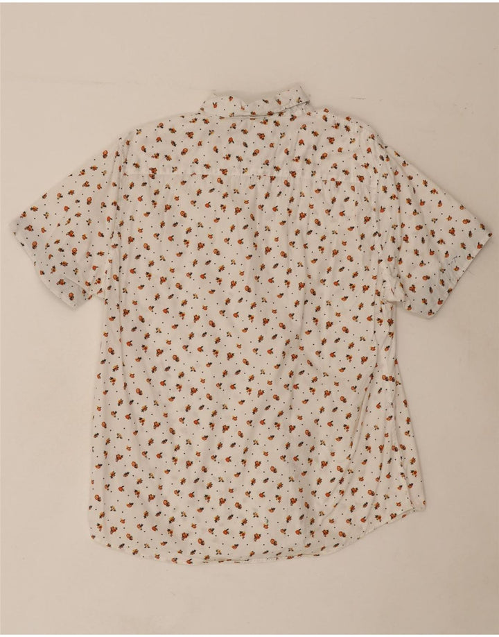 LEE Mens Short Sleeve Shirt Large White Floral Cotton Vintage Lee and Second-Hand Lee from Messina Hembry 