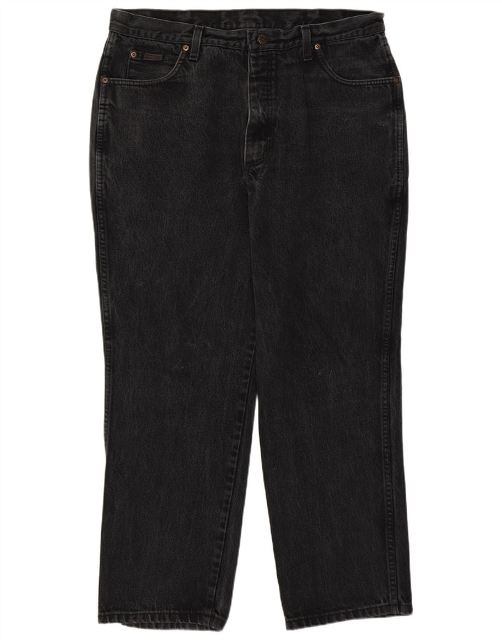 Męskie proste dżinsy Wrangler W38 L30 Szara bawełna