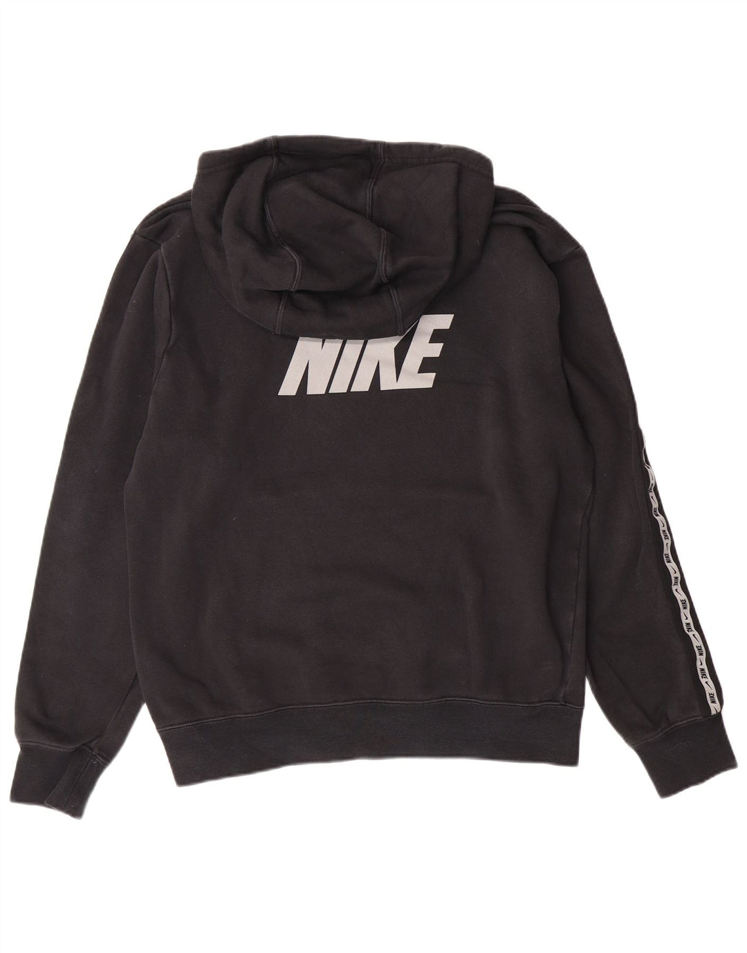 NIKE Mens Graphic Hoodie Jumper Small Black Cotton