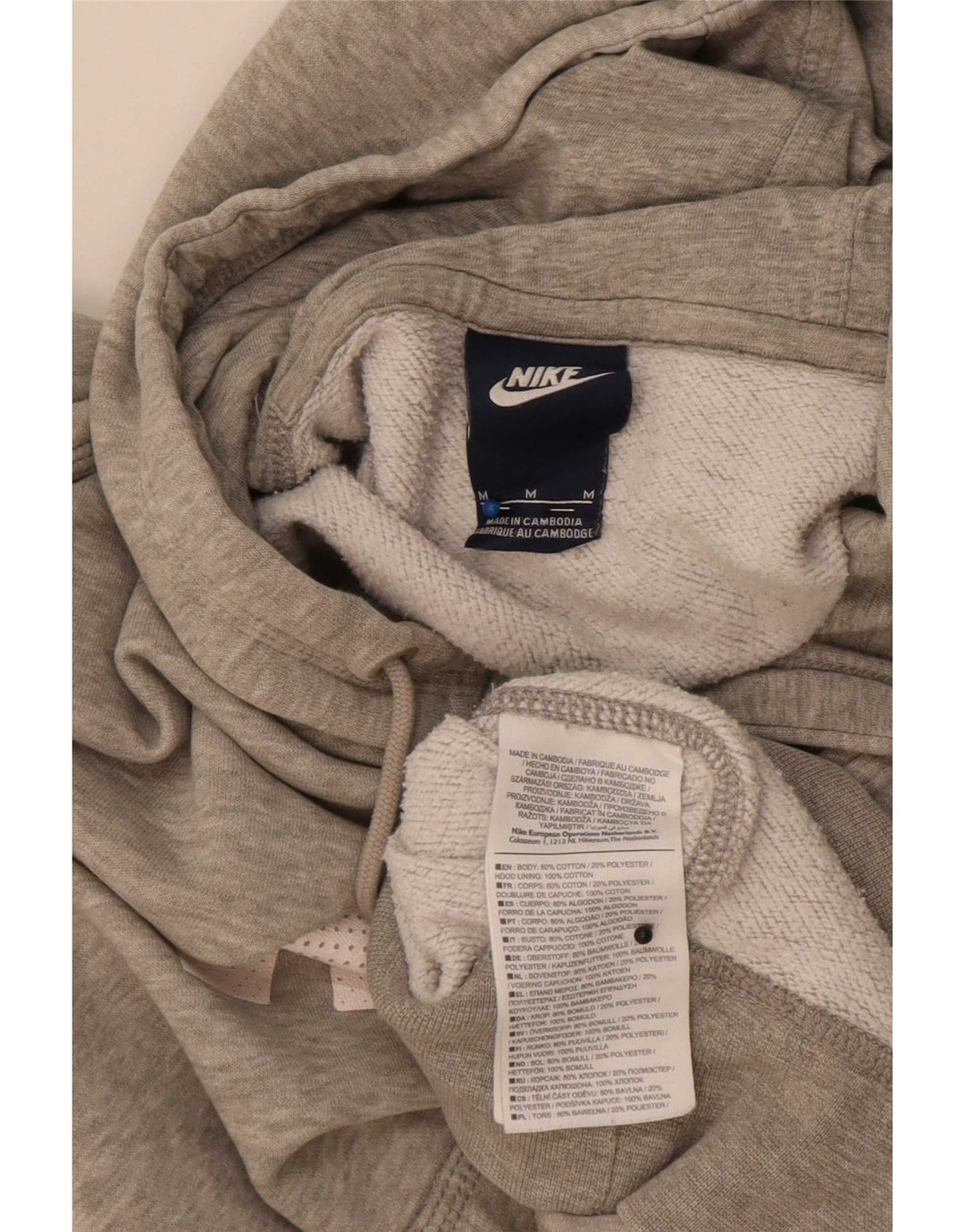 Męski sweter z kapturem Nike z grafiką, średnioszary, bawełniany w cętki