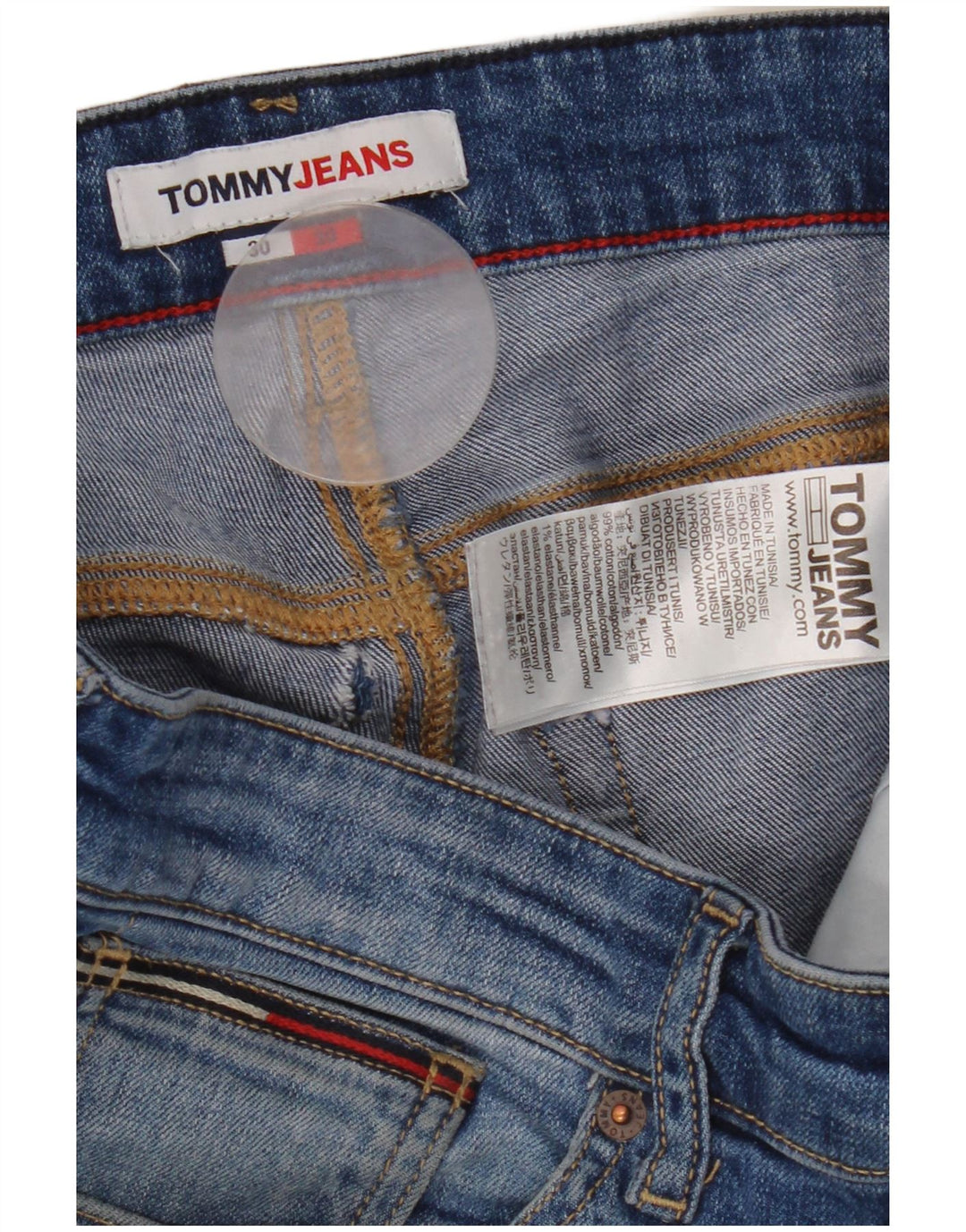 Męskie jeansy slim fit Tommy Hilfiger W30 L30 Niebieskie bawełniane