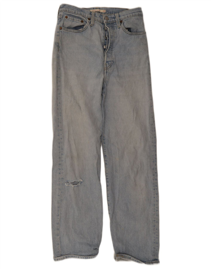 Damskie jeansy Levi's Ribcage z przetarciami W27 L29 Niebieska bawełna