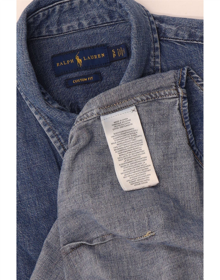 Męska koszula dżinsowa Ralph Lauren o dopasowanym kroju, mała, niebieska, bawełniana