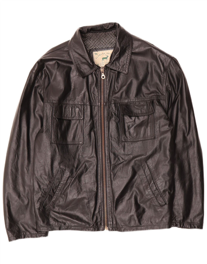 Vintage męska skórzana kurtka UK 40 duża czarna skóra