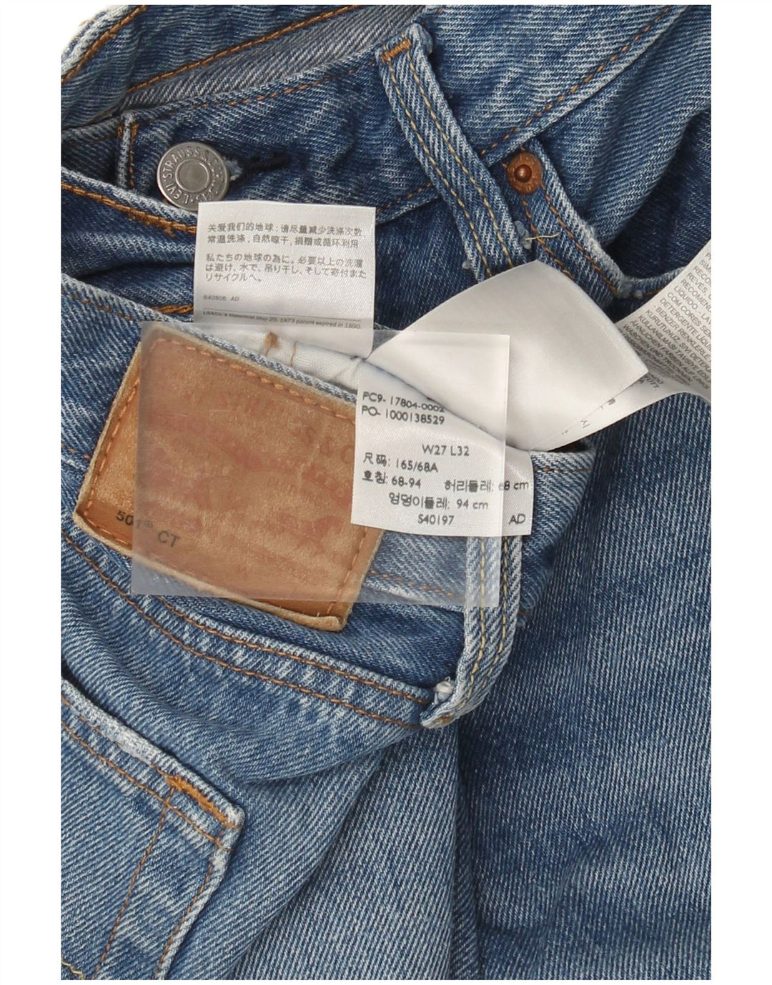 Męskie dżinsy Levi's 501 Straight W27 L27 Niebieskie bawełniane