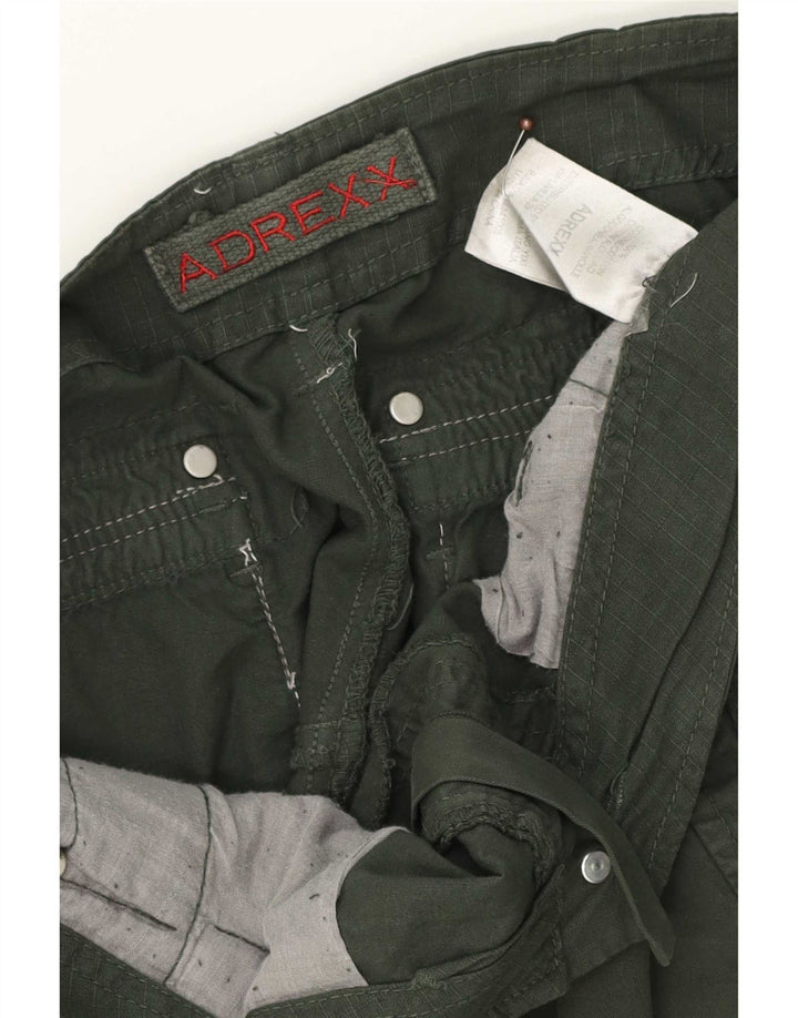 Męskie spodenki cargo w stylu vintage W34, duże, zielone, bawełniane