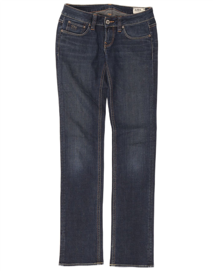 G-Star Damskie 3301 Slim Jeans W26 L32 Niebieska bawełna