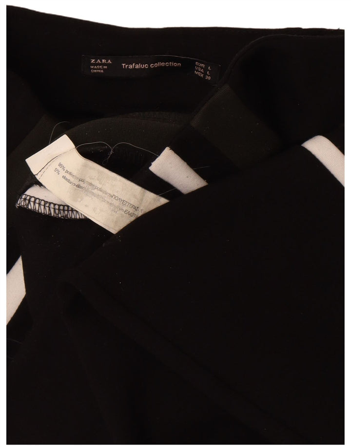 Damskie legginsy Zara Trafaluc UK 14, duży, czarny poliester z blokami kolorów