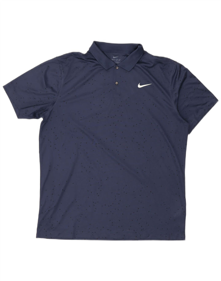 Męska koszulka polo Nike Dri Fit Standard Fit, duża, granatowa, z poliestru