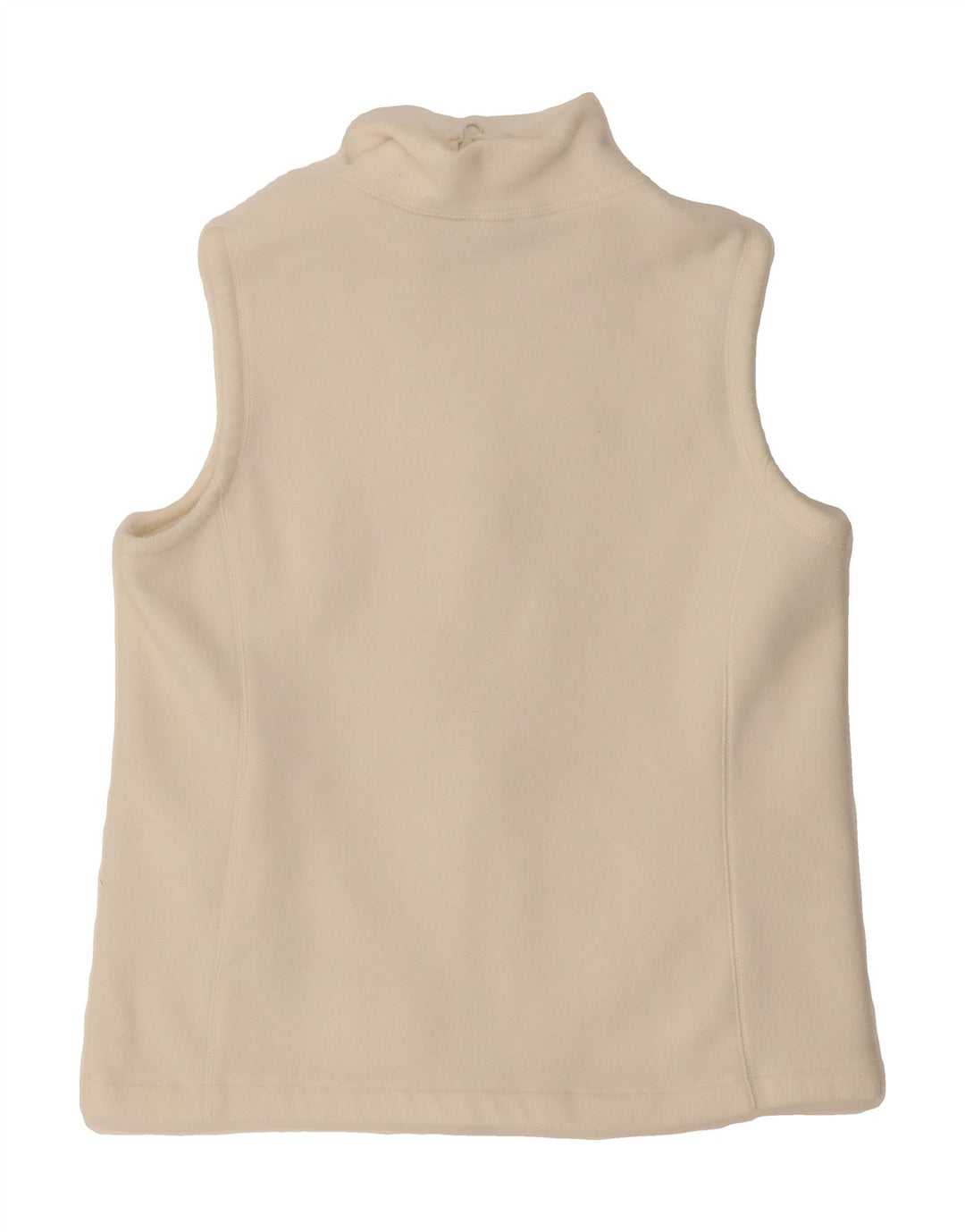 LANDS END Womens Fleece Gilet UK 10 Small Off White Polyester Vintage Lands End and Second-Hand Lands End from Messina Hembry 