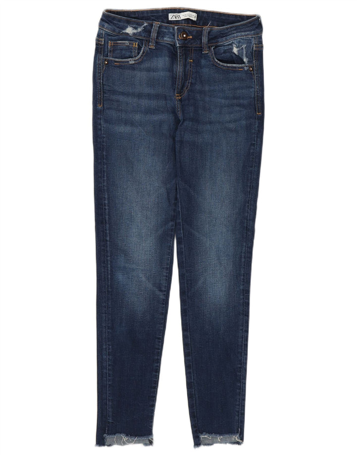 Damskie jeansy Zara w trudnej sytuacji EU 38 Small W28 L26 Granatowa bawełna