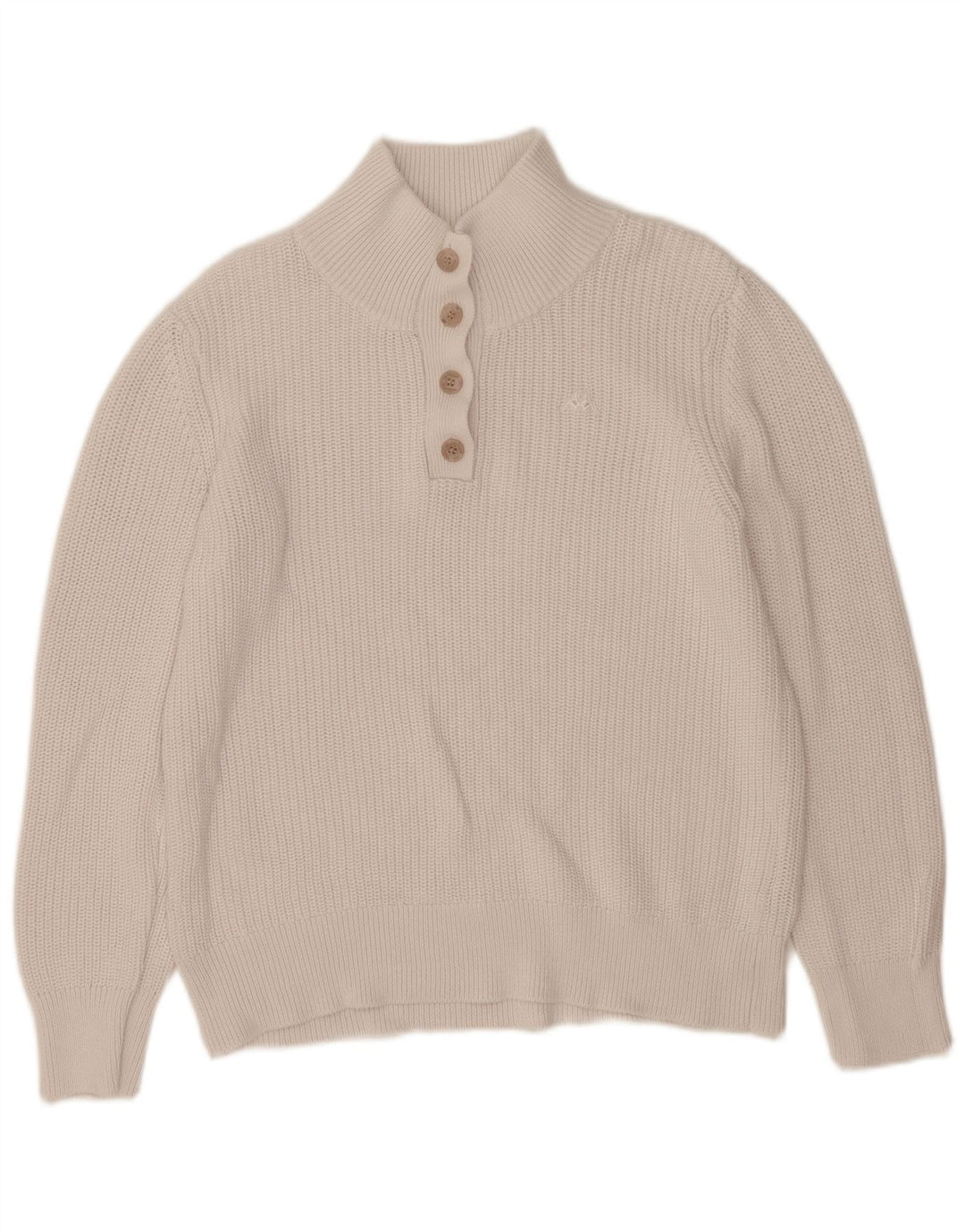 Damski sweter zapinany na guziki Kappa UK 16, duży, biały, bawełniany