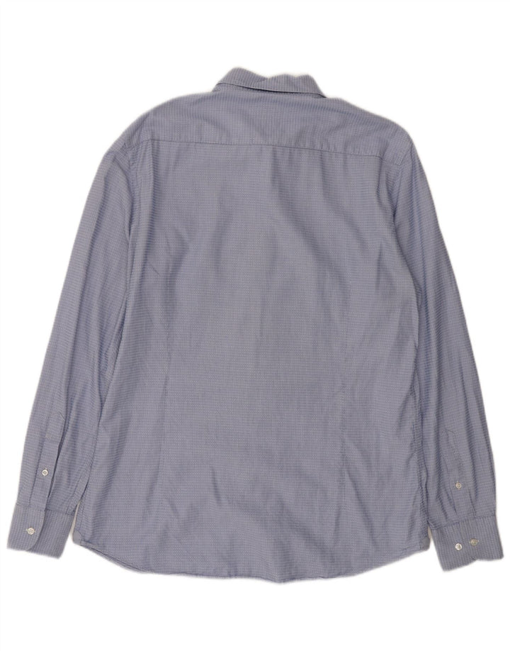 Koszula męska MASSIMO DUTTI, duża, niebieska, bawełniana w prążki