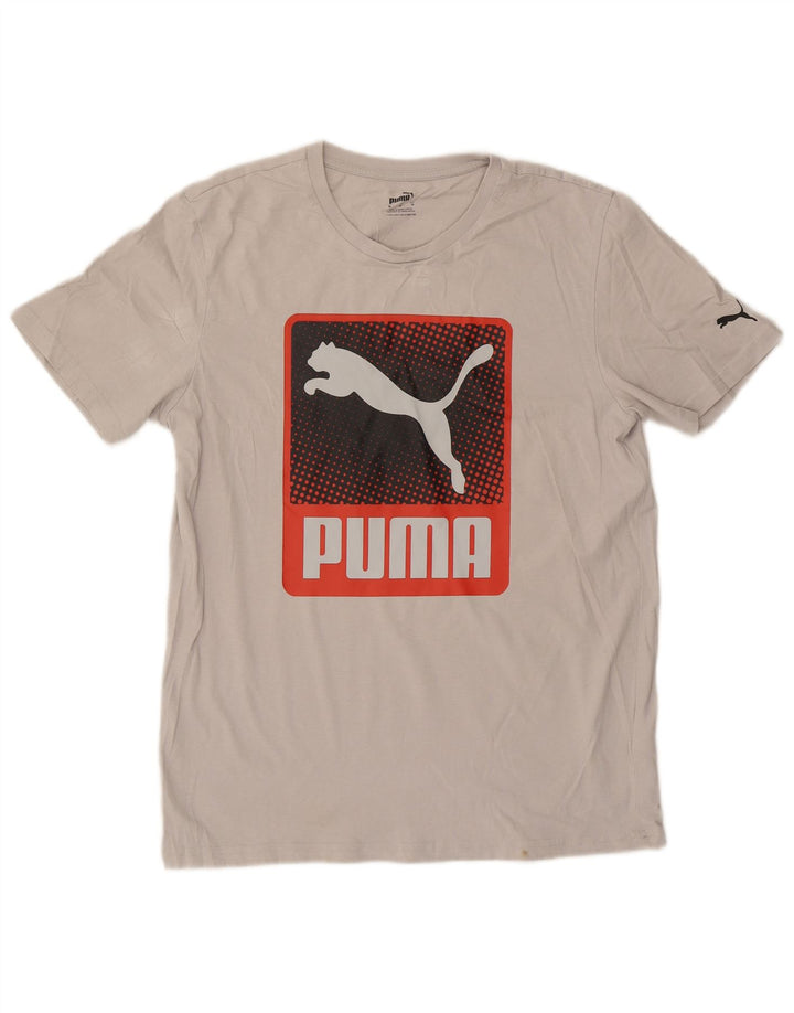 Męska koszulka z grafiką Puma, średnia szara bawełna
