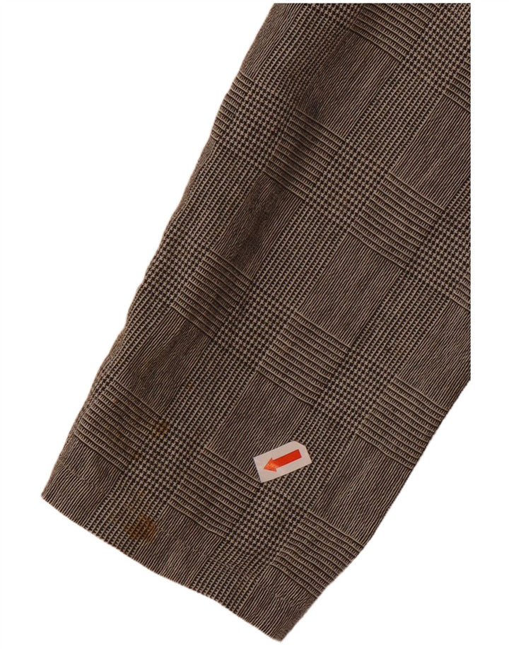 Damska bluzka koszulowa Benetton IT 46, duża, szara, bawełniana krata