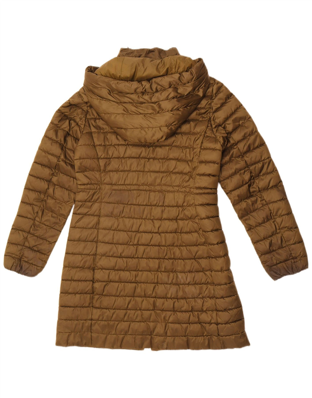 Damski ocieplany płaszcz z kapturem Tommy Hilfiger UK 14, średni khaki, poliamid