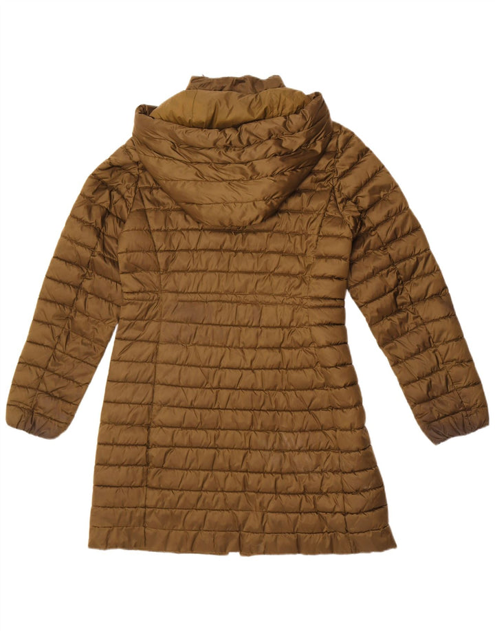 Damski ocieplany płaszcz z kapturem Tommy Hilfiger UK 14, średni khaki, poliamid