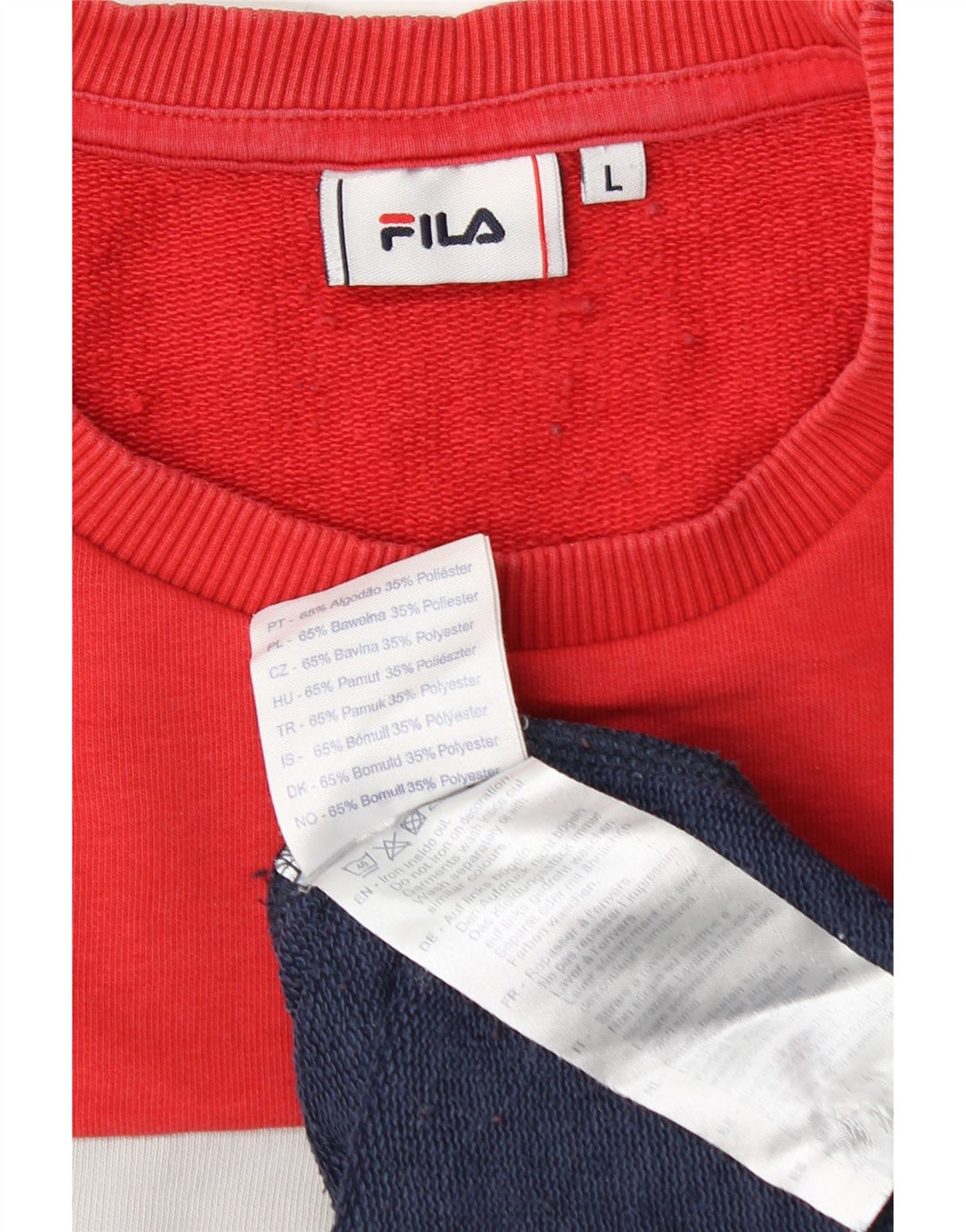 FILA Womens Sweatshirt Jumper UK 16 Large Multicoloured Colourblock