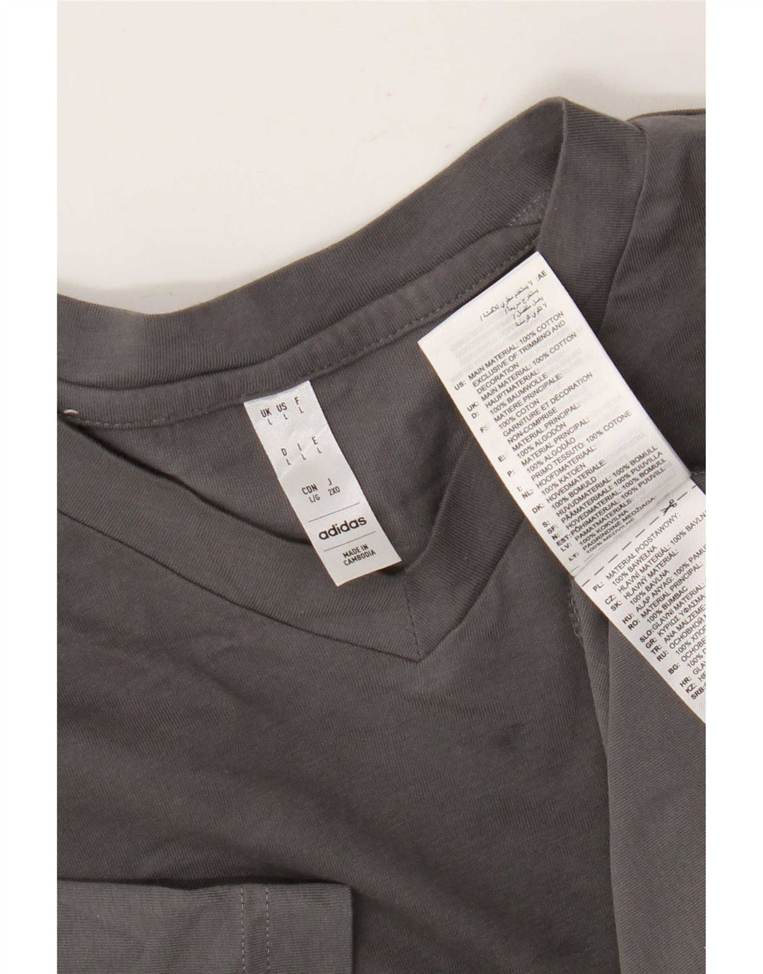 Adidas Męski T-shirt Top Duży Szary Bawełniany