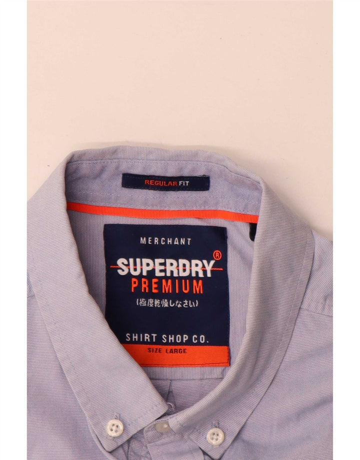 Koszula męska Superdry z krótkim rękawem o regularnym kroju, duża niebieska