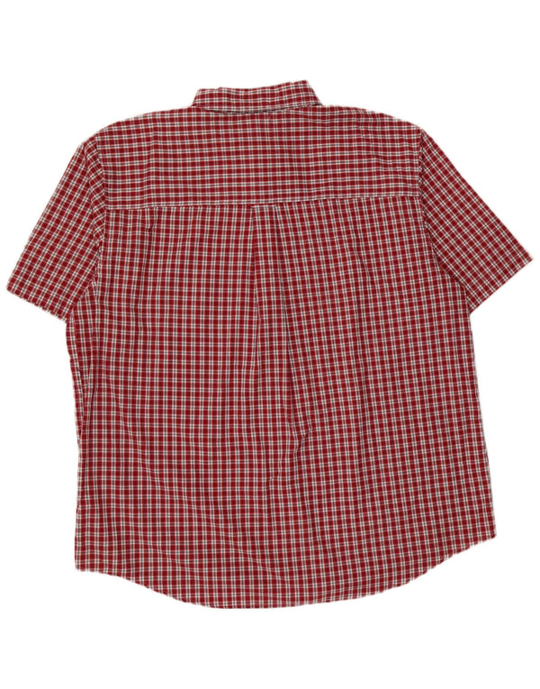 Męska koszula z krótkim rękawem Chaps Easy Care, 2XL, bawełniana w czerwoną kratę