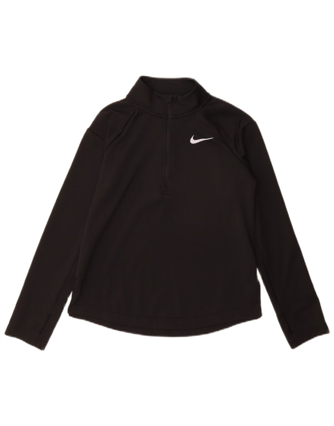 Dres dziewczęcy Nike Dri Fit z zamkiem błyskawicznym na szyi, 10-11 lat, średni czarny