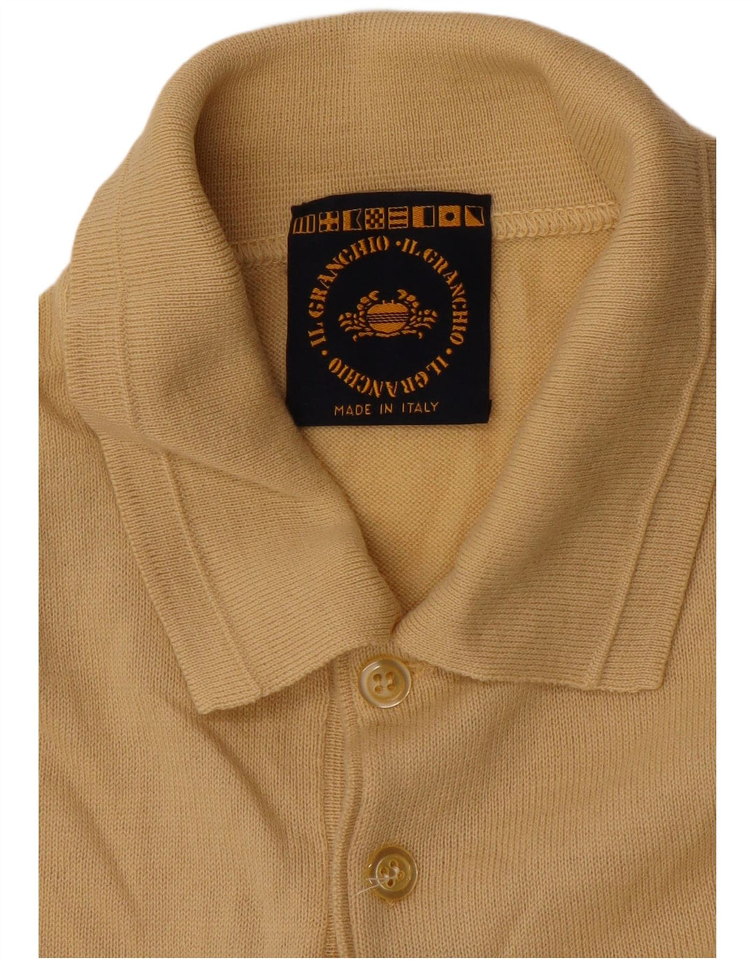 Il Granchio Męski sweter polo, duży, beżowy