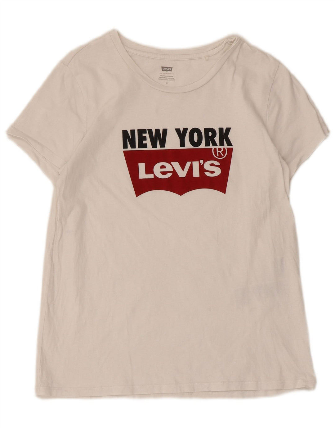 Damska koszulka z grafiką Levi's Top UK 12 Średnia biała bawełna
