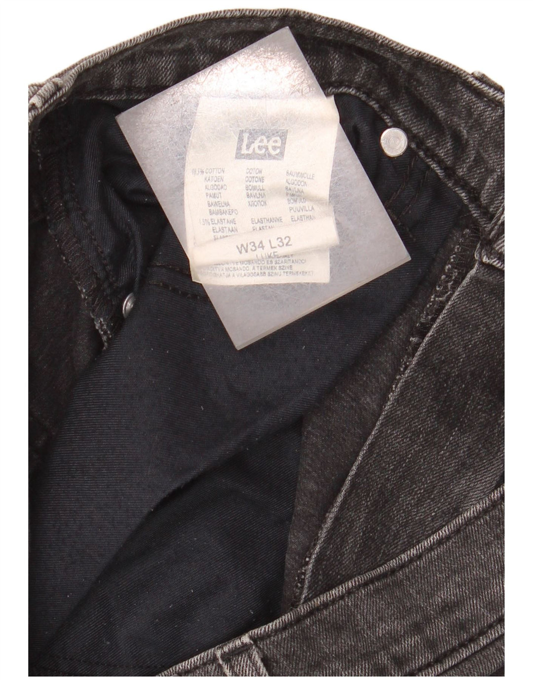 Męskie jeansy Lee Luke Distressed W34 L32, czarne, bawełniane