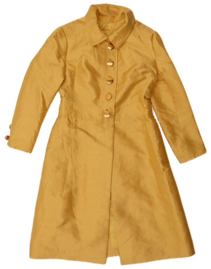 Płaszcz damski w stylu vintage UK 8, mały, żółty