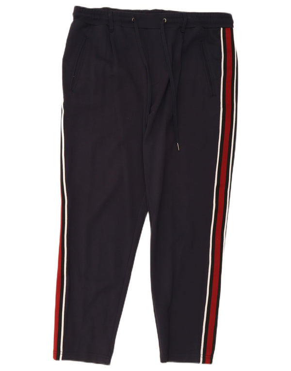 Męskie spodnie dresowe Jack & Jones, duże, granatowe, wiskoza z blokami kolorów