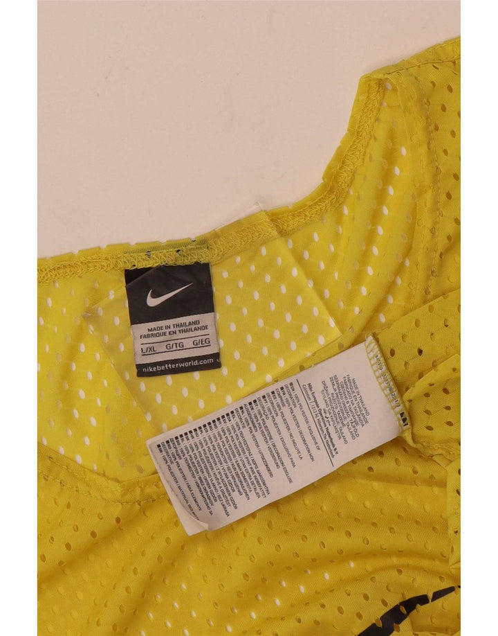 Męska kamizelka z grafiką Nike, duża, żółta, poliestrowa