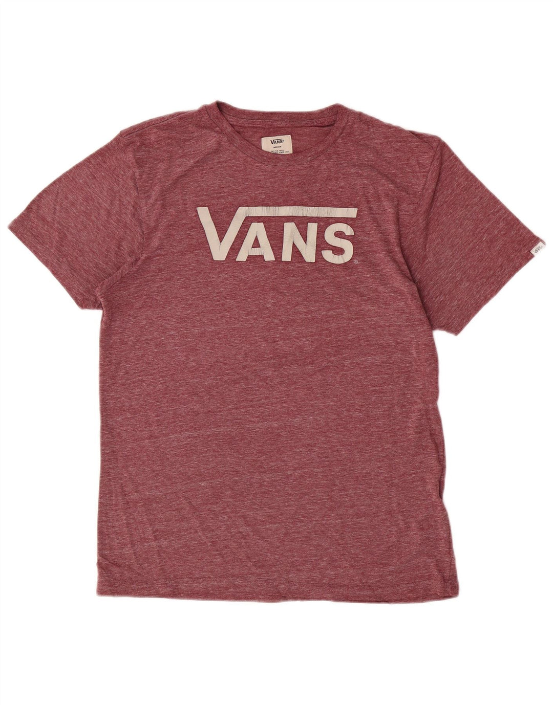 Męski T-shirt z grafiką Vans, średni, bordowy, nakrapiany poliester