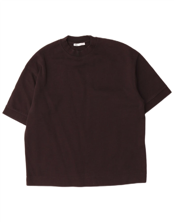 T-shirt męski Zara, mały, czarny, bawełniany