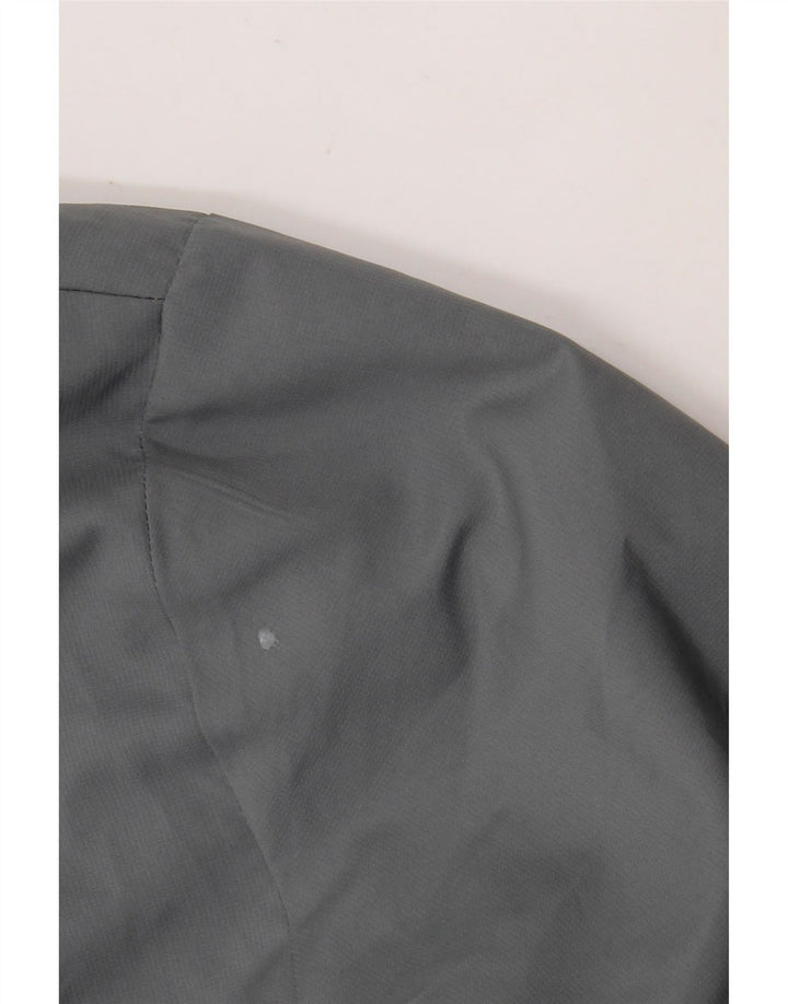 Adidas Męska kurtka przeciwdeszczowa z kapturem Climacool Graphic UK 40, duża, szary poliester