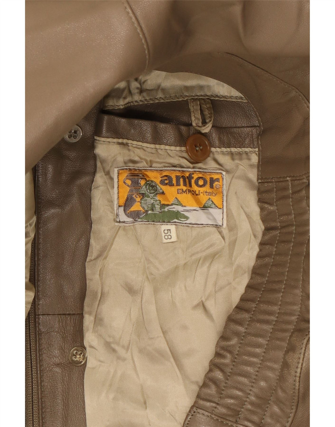 Kurtka skórzana męska Anfor IT 58 2XL brązowa