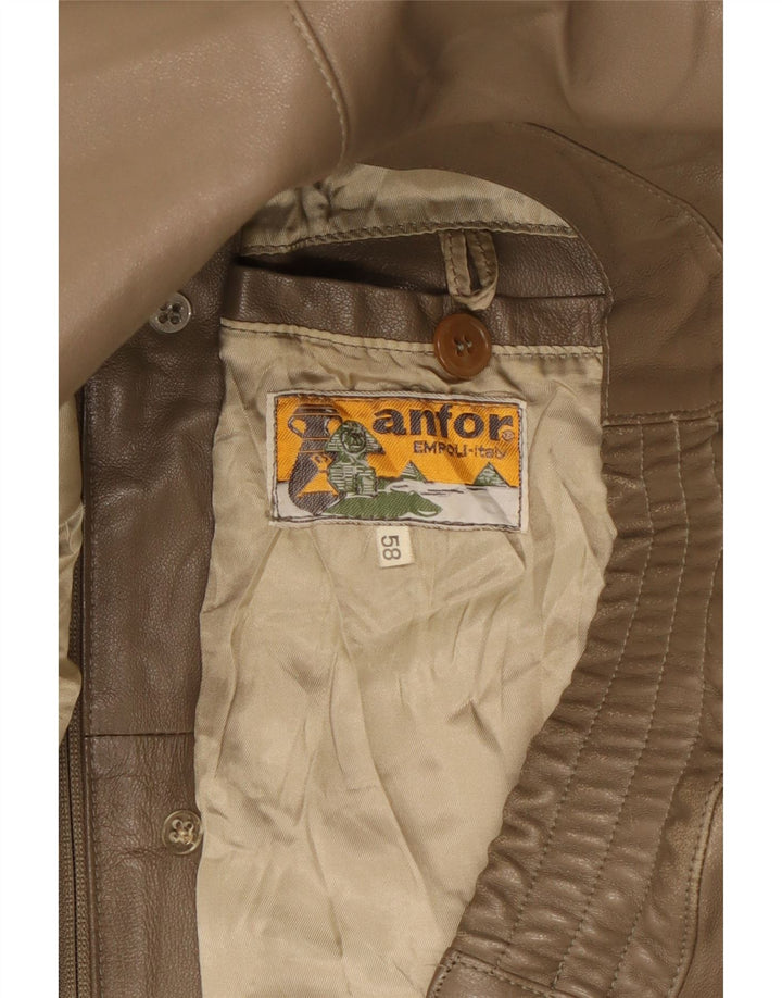 Kurtka skórzana męska Anfor IT 58 2XL brązowa