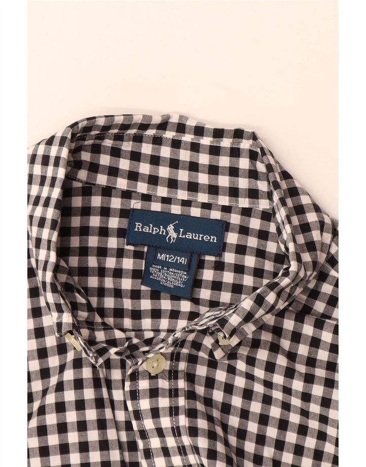 Koszula chłopięca Ralph Lauren z grafiką 12-13 lat, średnia czarna bawełniana kratka