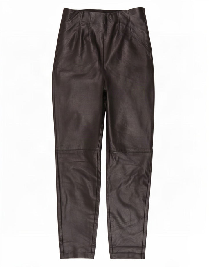 Spodnie damskie Zara Skinny Leather Small W26 L27 Czarny poliester