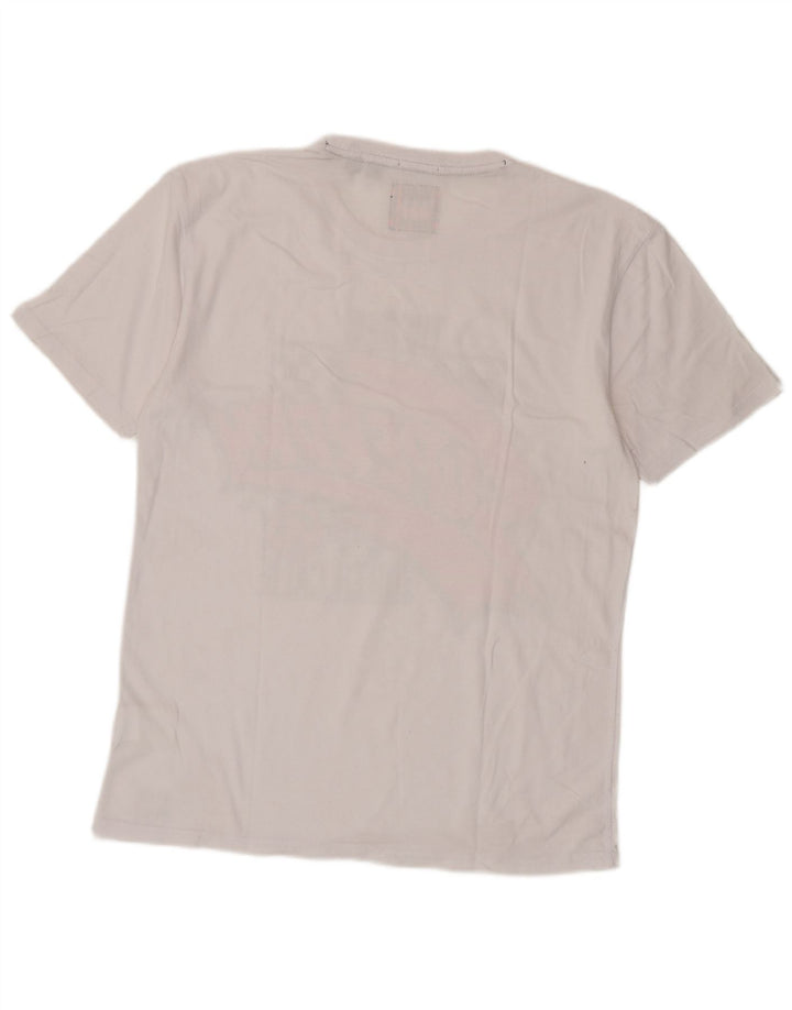 Męski T-shirt z grafiką Superdry, średni biały bawełniany