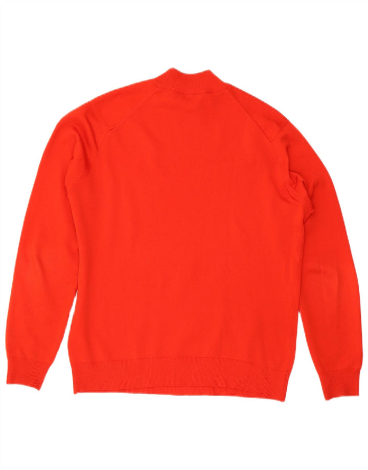 Sweter damski w stylu vintage z golfem UK 14, średni czerwony poliester